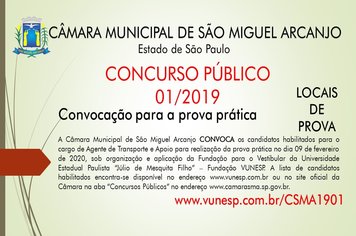 Convocação para a prova prática 09/02/2020